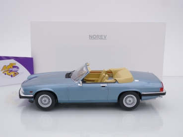 Preview: Norev 182635 # Jaguar XJ-S Cabriolet Baujahr 1988 " hellblau-metallic " 1:18