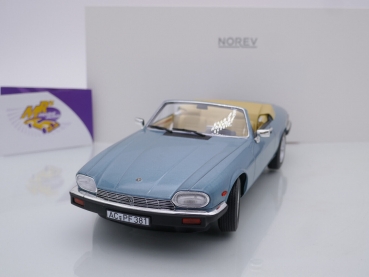 Preview: Norev 182635 # Jaguar XJ-S Cabriolet Baujahr 1988 " hellblau-metallic " 1:18