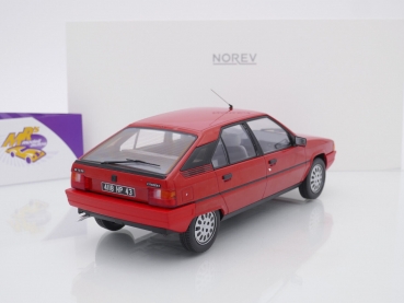 Preview: Norev 181680 # Citroen BX 16 TRS Limousine Baujahr 1983 " rot (Vallelunga Red) " 1:18