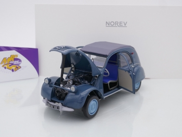 Preview: Norev 181485 # Citroen 2CV AZL (Ente) Baujahr 1959 " dunkelblau (Glacier Blue) " 1:18
