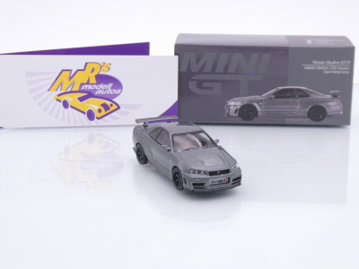 Preview: TSM MINI GT MGT01160-R # Nissan Skyline GTR R34 NISMO BN CRS Version 1999 RHD " Dark Metal Gray " 1:64