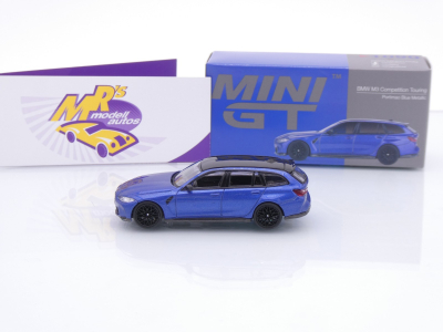 Preview: TSM MINI GT MGT01090-L # BMW M3 (G81) Competition Touring Baujahr 2023 LHD " Portimao Blue Metallic " 1:64