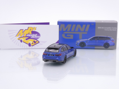 Preview: TSM MINI GT MGT01090-L # BMW M3 (G81) Competition Touring Baujahr 2023 LHD " Portimao Blue Metallic " 1:64