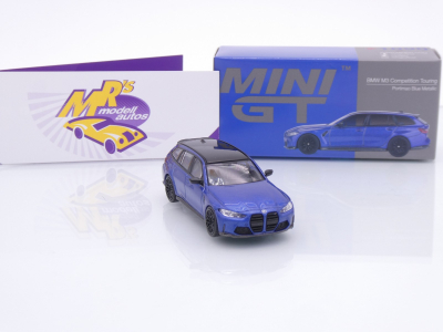 Preview: TSM MINI GT MGT01090-L # BMW M3 (G81) Competition Touring Baujahr 2023 LHD " Portimao Blue Metallic " 1:64
