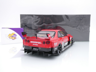 Preview: GT Spirit GT570 # Nissan Skyline GT-R R34 #5 LB Super Silhouette Liberty Walk Baujahr 2020 " rot-schwarz " 1:18