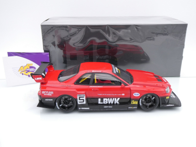 Preview: GT Spirit GT570 # Nissan Skyline GT-R R34 #5 LB Super Silhouette Liberty Walk Baujahr 2020 " rot-schwarz " 1:18