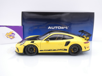 Preview: AUTOart 78178 # Porsche 911 (991.2) GT3 RS Weissach Package Baujahr 2017 " gelb (Racing Yellow) " 1:18