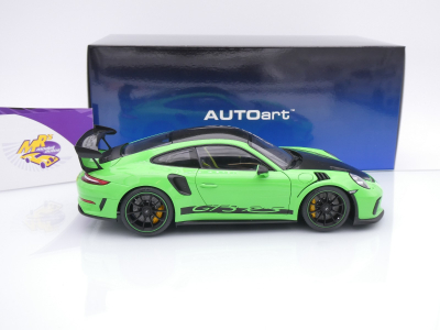 Preview: AUTOart 78179 # Porsche 911 (991.2) GT3 RS Weissach Package Baujahr 2017 " Giftgrün (Lizard Green) " 1:18