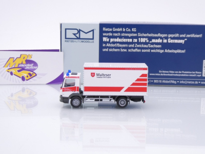 Preview: Rietze 72516 # Mercedes-Benz Atego Koffer-LKW " Malteser Darmstadt " 1:87