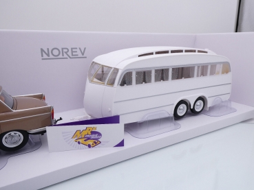 Preview: Norev 184837 # Peugeot 404 Baujahr 1959 + Caravane Henon " braunmetallic " 1:18