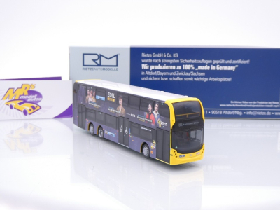 Preview: Rietze 78018 # Alexander Dennis Enviro 500 Doppeldeckerbus " BVG Zoll " 1:87
