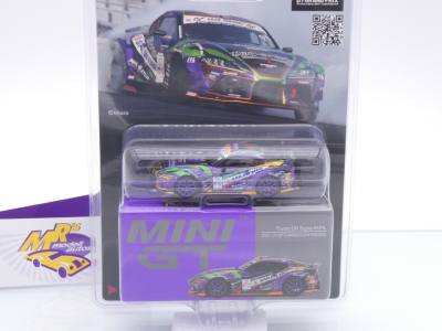 Preview: TSM MINI GT MGT00951-BL # Toyota GR Supra KUHL #91 " Evangelion Racing D1 GP 2021 " 1:64