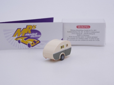 Preview: Wiking 0054 01 # Wohnwagen 1-achs in " beige-grau " 1:87