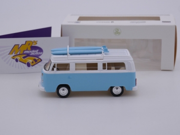 Preview: Norev 841100 # Volkswagen T2b Combi Camper Van Baujahr 1973 " blau-weiß " 1:43