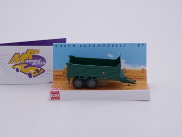 Preview: Busch 53801 # Fortschritt T088 Anhänger mit Klappe Baujahr 1971 " grün " 1:87