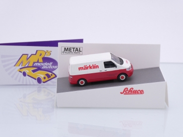 Preview: Schuco 26713-4 # Volkswagen VW T5 Kastenwagen rot-weiß " MÄRKLIN - MHI " 1:87