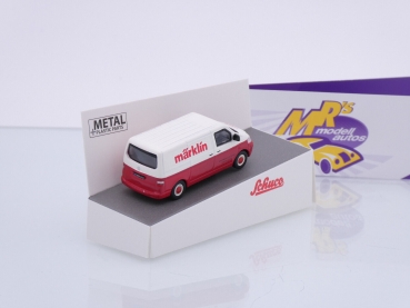 Preview: Schuco 26713-4 # Volkswagen VW T5 Kastenwagen rot-weiß " MÄRKLIN - MHI " 1:87