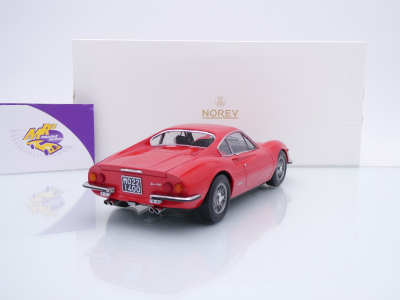 Preview: Norev 187800 # Ferrari Dino 246 GT Baujahr 1968 " Ferrarirot " 1:18