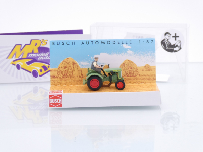 Preview: Busch 54151 # Fendt F15 Dieselross Traktor mit Bauer " grasgrün-gelb " 1:87