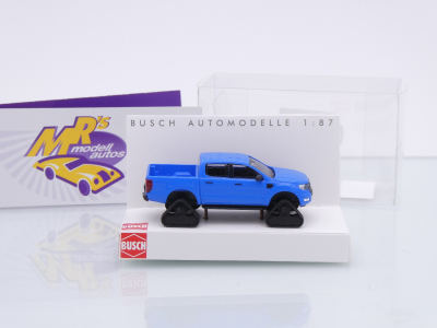 Preview: Busch 52849 # Ford Ranger Pick-Up mit Raupenantrieb Baujahr 2012 " hellblau " 1:87