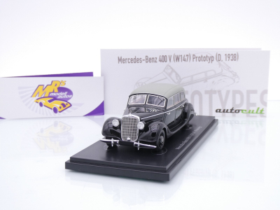 Autocult 06065 # Mercedes Benz 400 V W147 Prototyp Baujahr 1938 " schwarz " 1:43
