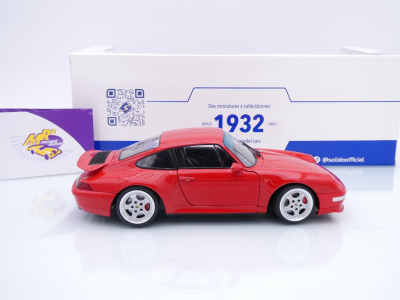 Preview: Solido S1810104 # Porsche 911 (993) Carrera RS Baujahr 1997 " indischrot " 1:18