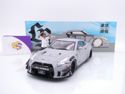 Solido S1805821 # Nissan Skyline GT-R (R35) LBWK  2024 mattgrau " mit Figur " 1:18