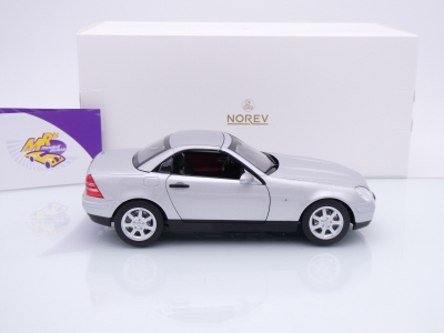 Preview: Norev 183020 # Mercedes-Benz SLK Roadster Baujahr 1996 " silbermetallic " 1:18