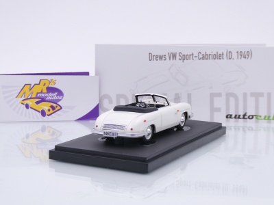 Preview: Autocult 05051-2 # Drews VW Sport Cabriolet Baujahr 1949 " weiß " 1:43