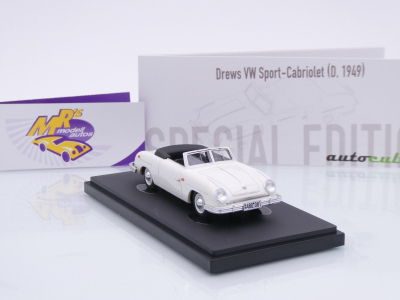 Preview: Autocult 05051-2 # Drews VW Sport Cabriolet Baujahr 1949 " weiß " 1:43