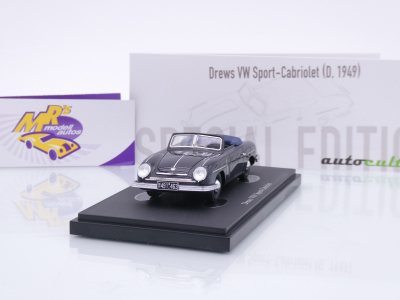Autocult 05051-1 # Drews VW Sport Cabriolet Baujahr 1949 " schwarz " 1:43