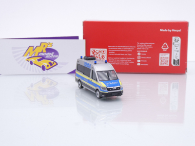 Preview: Herpa 098526 # MAN TGE Bus Hochdach " Mobile Polizei Baden-Württemberg " 1:87