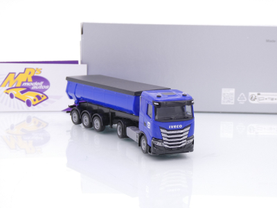 Preview: Herpa 960052 # Iveco S-Way ND Thermomulden-Sattelzug " Hoch Tief " 1:87