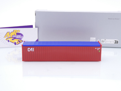 Preview: Herpa 960274 # 40 ft Open Top Container dunkelrot " CAI " 1:87