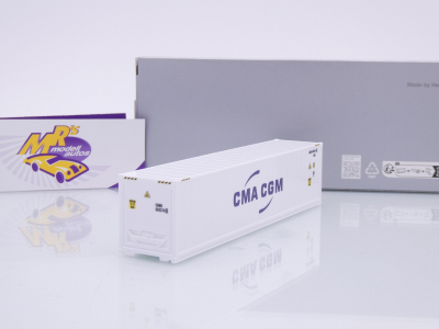 Preview: Herpa 960267 # 40 ft Highcube Reefer Container weiß " CMA CGM " 1:87
