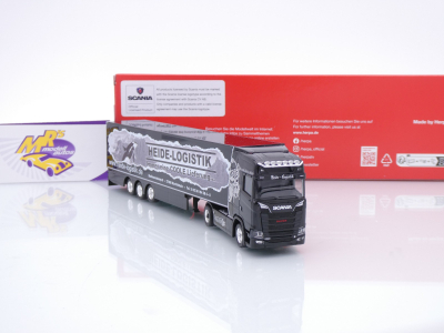 Preview: Herpa 319386 # Scania CS20 HD Kühlkoffer-Sattelzug " Heide Logistik " 1:87