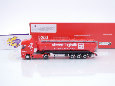 Preview: Herpa 319409 # Scania CS20 HD Saugsilo-Sattelzug " Sievert Logistik " 1:87