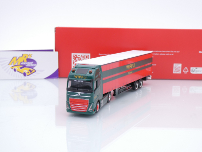 Herpa 319171 # Volvo FH GL XL Electric Gardinenplanen-Sattelzug " Wipfli Schweiz " 1:87