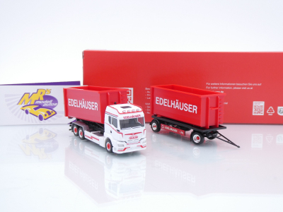 Preview: Herpa 319317 # MAN TGS TM Abrollmulden-Hängerzug " Edelhäuser " 1:87