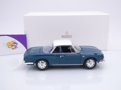 Preview: Norev 188646 # VW Karmann Ghia 1500 US Baujahr 1961 " Sea Blue - White " 1:18