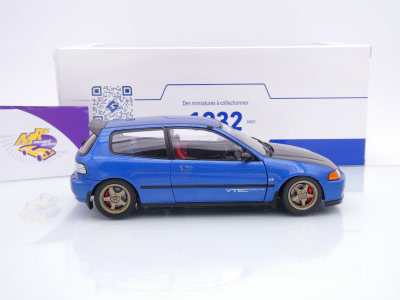 Preview: Solido S1810406 # Honda Civic (EG6) Kombi Baujahr 1991 " blaumetallic-schwarz " 1:18