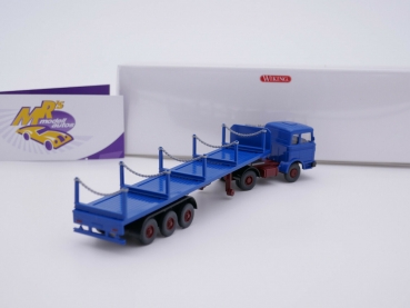 Preview: Wiking 0554 06 # Mercedes Benz 2428 Rungensattelzug " blau-dunkelrot " 1:87