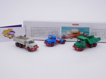 Wiking 0990 99 # 3er Set Magirus Baubullen " Meilenstein der Geschichte " 1:87
