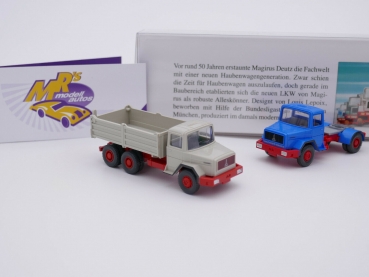 Preview: Wiking 0990 99 # 3er Set Magirus Baubullen " Meilenstein der Geschichte " 1:87