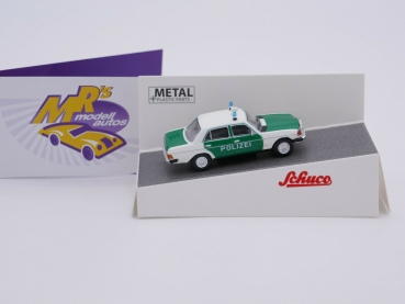 Preview: Schuco 26689 # Mercedes Benz 280 E Einsatzfahrzeug grün-weiß " Polizei " 1:87