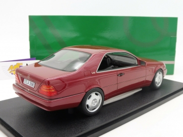 Cult CML079-3 # Mercedes Benz 600 SEC C140 Baujahr 1992 in " rotmetallic " 1:18