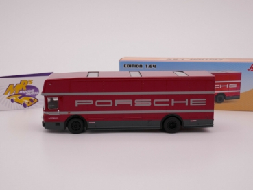 Preview: Schuco 20261 # Mercedes Benz Renntransporter rot " PORSCHE Motorsport " 1:64