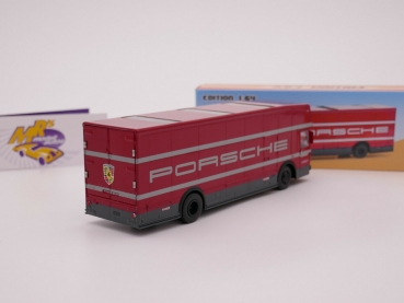 Preview: Schuco 20261 # Mercedes Benz Renntransporter rot " PORSCHE Motorsport " 1:64