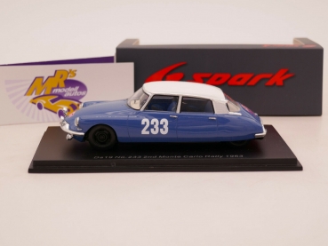 Preview: Spark S5531 # Citroen DS 19 No.233 2nd Rally Monte Carlo 1963 " Toivonen " 1:43