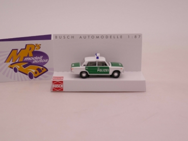 Preview: Busch 50566 # Lada 1600 Einsatzfahrzeug weiß-grün " Polizei Jena " 1:87